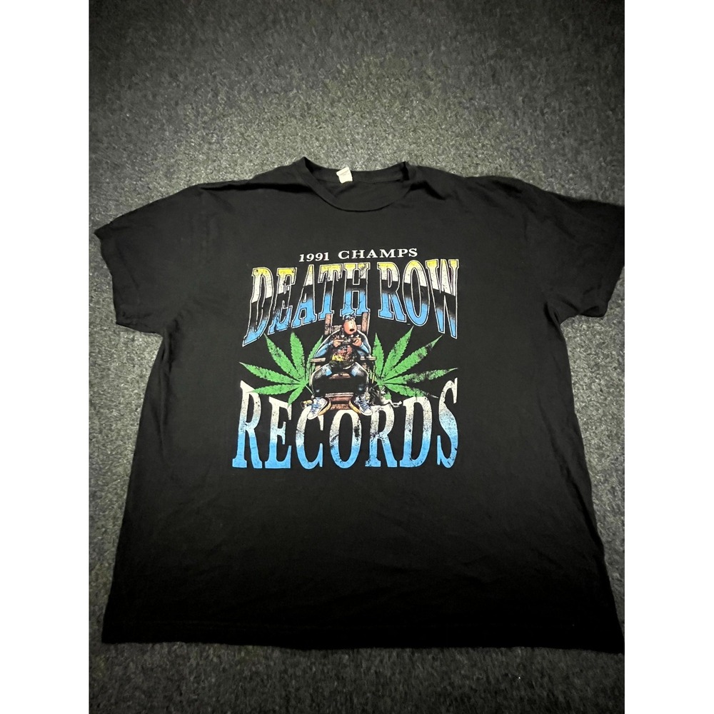 Smart Blanks Death Row Records 1991 Champs T-Shirt Youth XL Black Graphic Tee